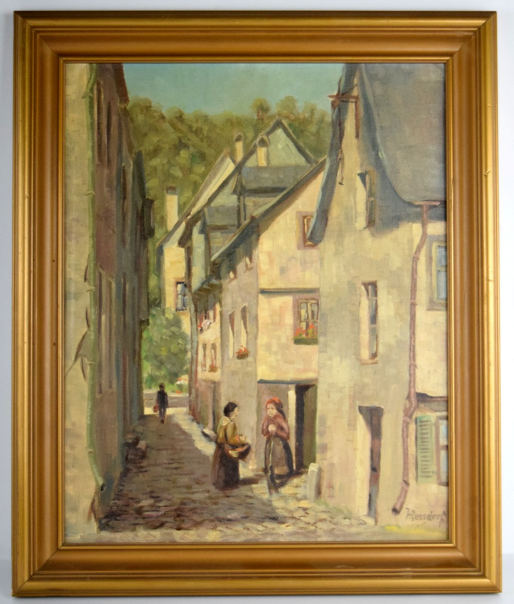American/German Hans Ressdorf Oil Painting