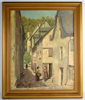 American/German Hans Ressdorf Oil Painting. Oil painting by listed American/German artist Hans 