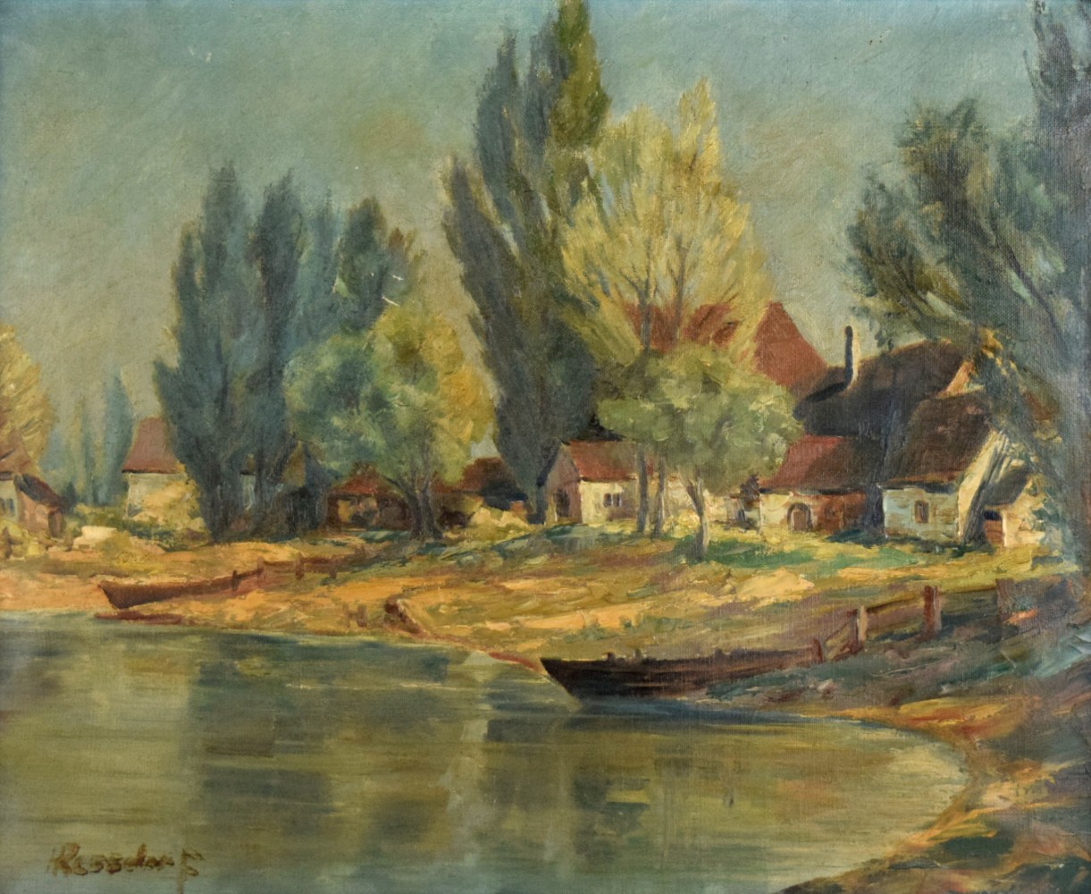American/German Hans Ressdorf Oil On Canvas Landscape Painting