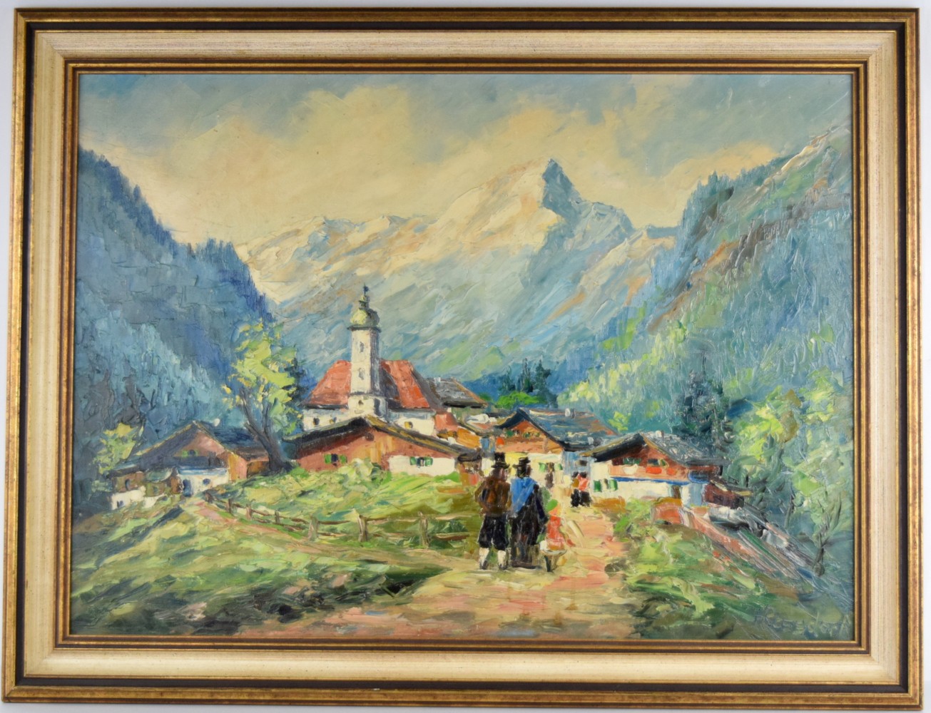 American/German Hans Ressdorf Oil On Canvas Landscape Painting