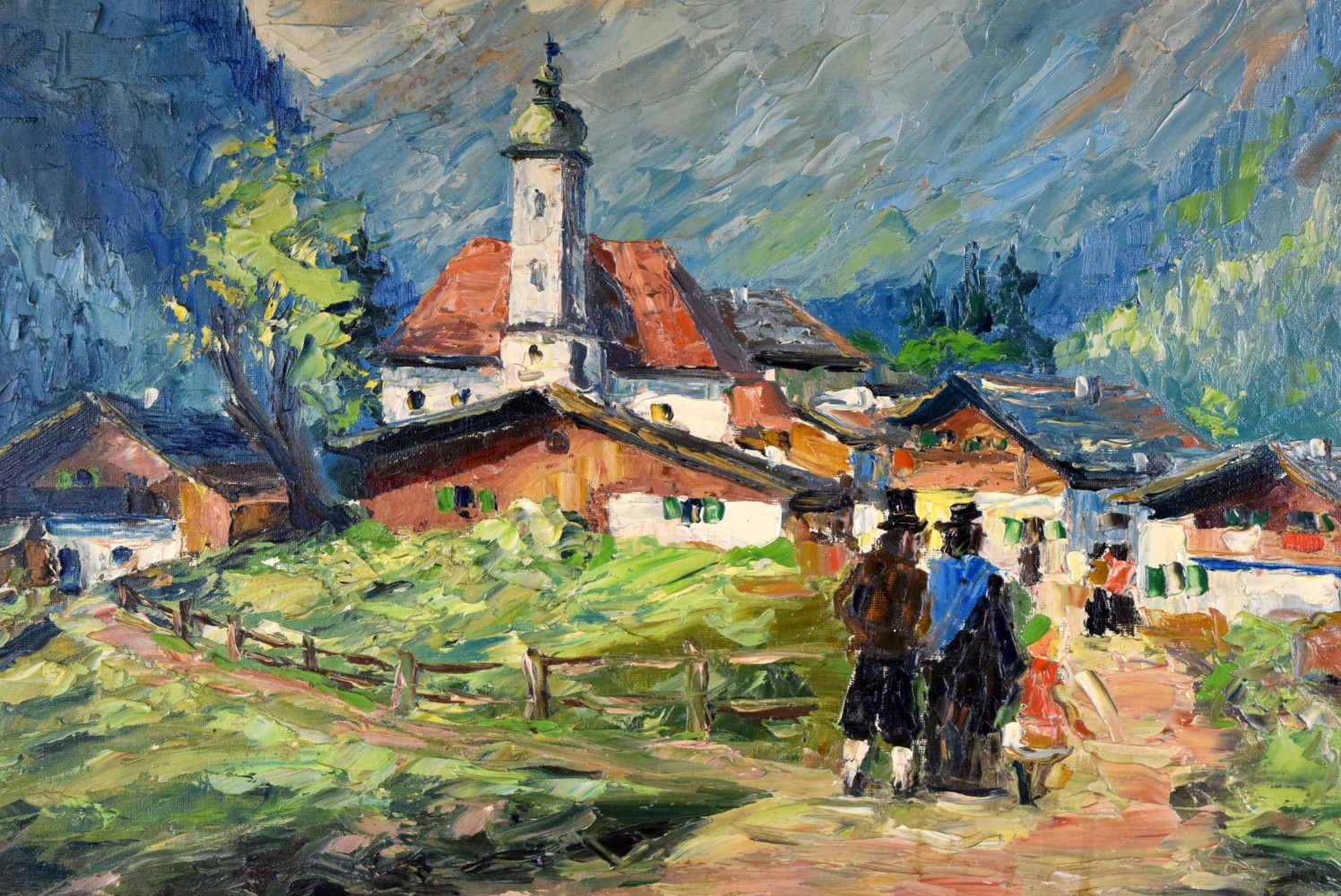 American/German Hans Ressdorf Oil On Canvas Landscape Painting