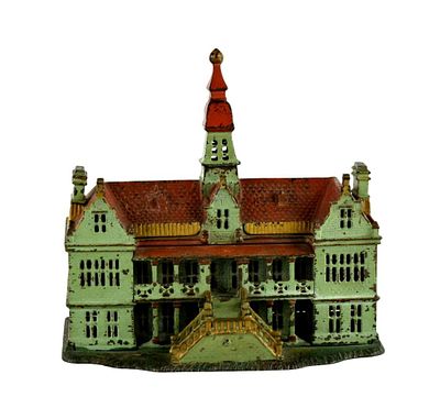 Ives, Blakeslee Palace Cast Iron Collectable Coin Machine Bank c.1890's. This bank in the image 