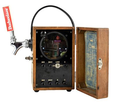 Rare Unusual Budweiser Advertising Lighting Box. Very fine, one of a kind artist made Budweiser 