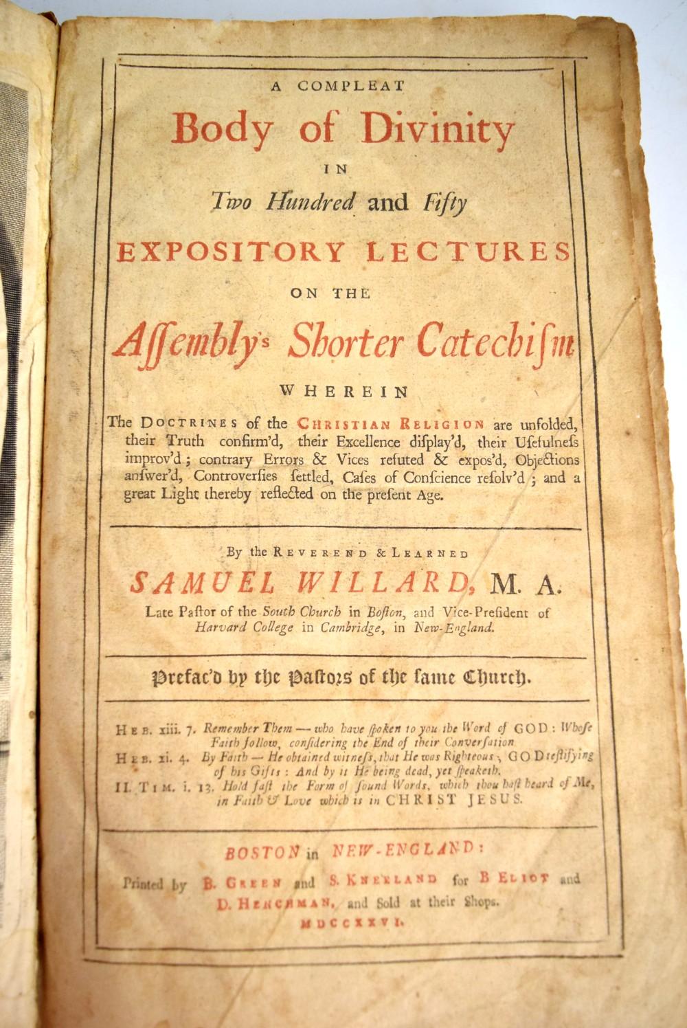 1726 Complete Body of Divinity by Samuel Willard 1st Edition