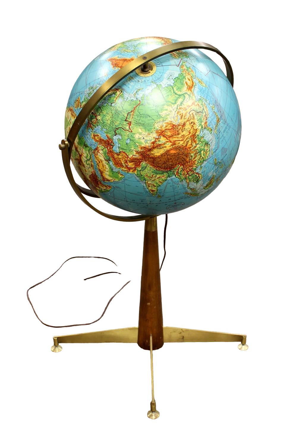 MCM Physigraphic Contour Relief Globe By Weber Costello Co