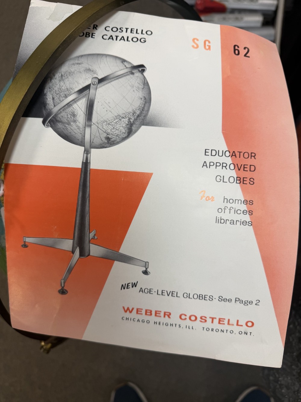 MCM Physigraphic Contour Relief Globe By Weber Costello Co