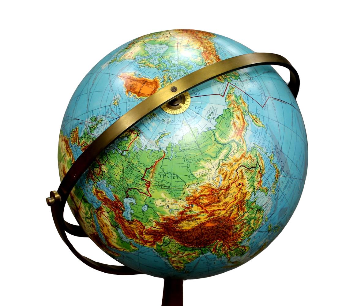 MCM Physigraphic Contour Relief Globe By Weber Costello Co