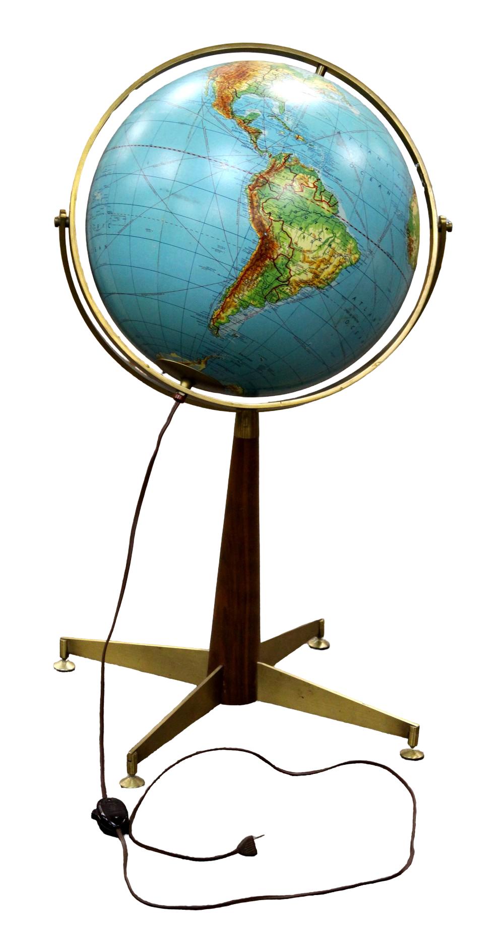 MCM Physigraphic Contour Relief Globe By Weber Costello Co