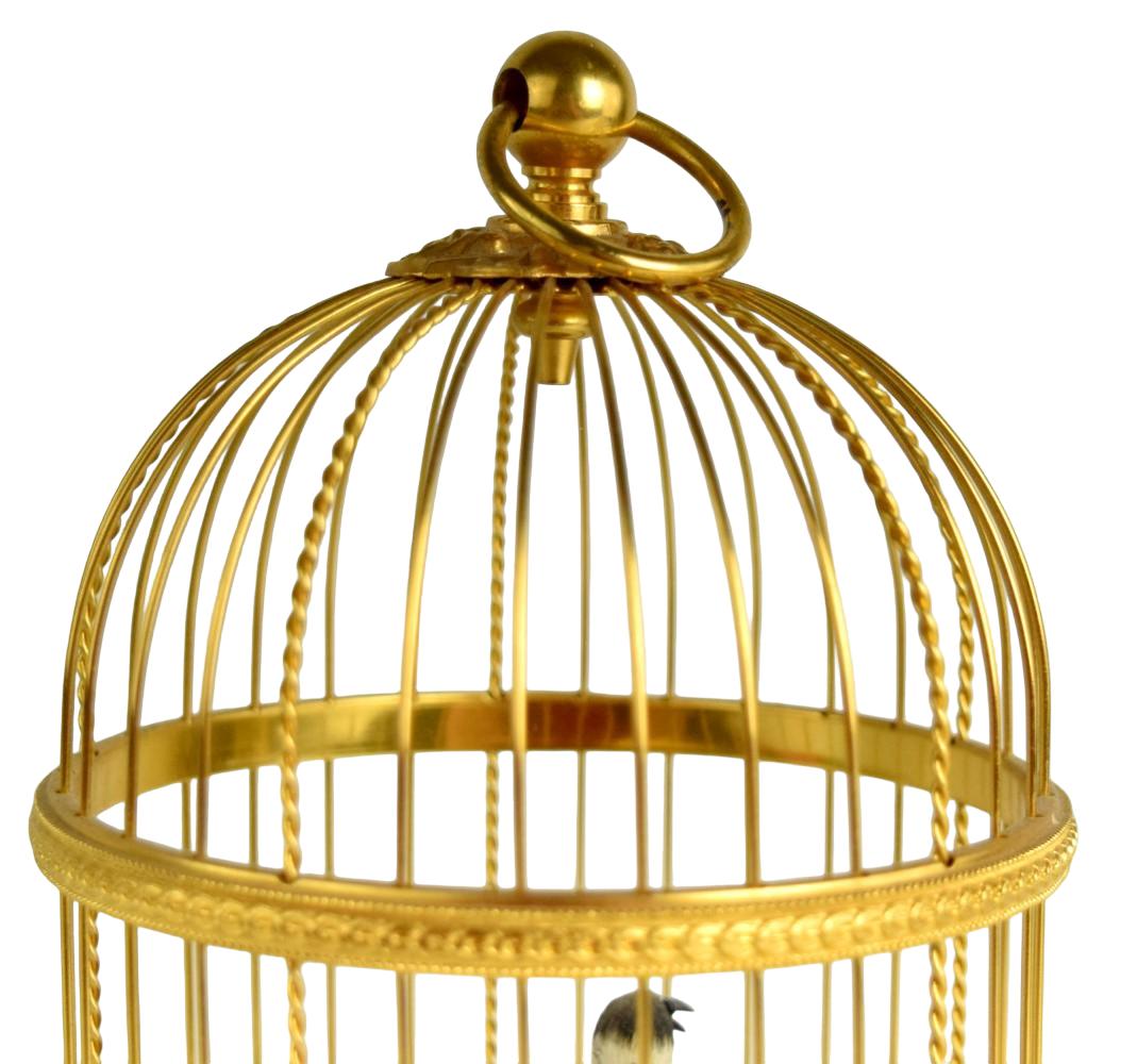 Antique Swiss Reuge Singing 2 Birds Music Box Cage