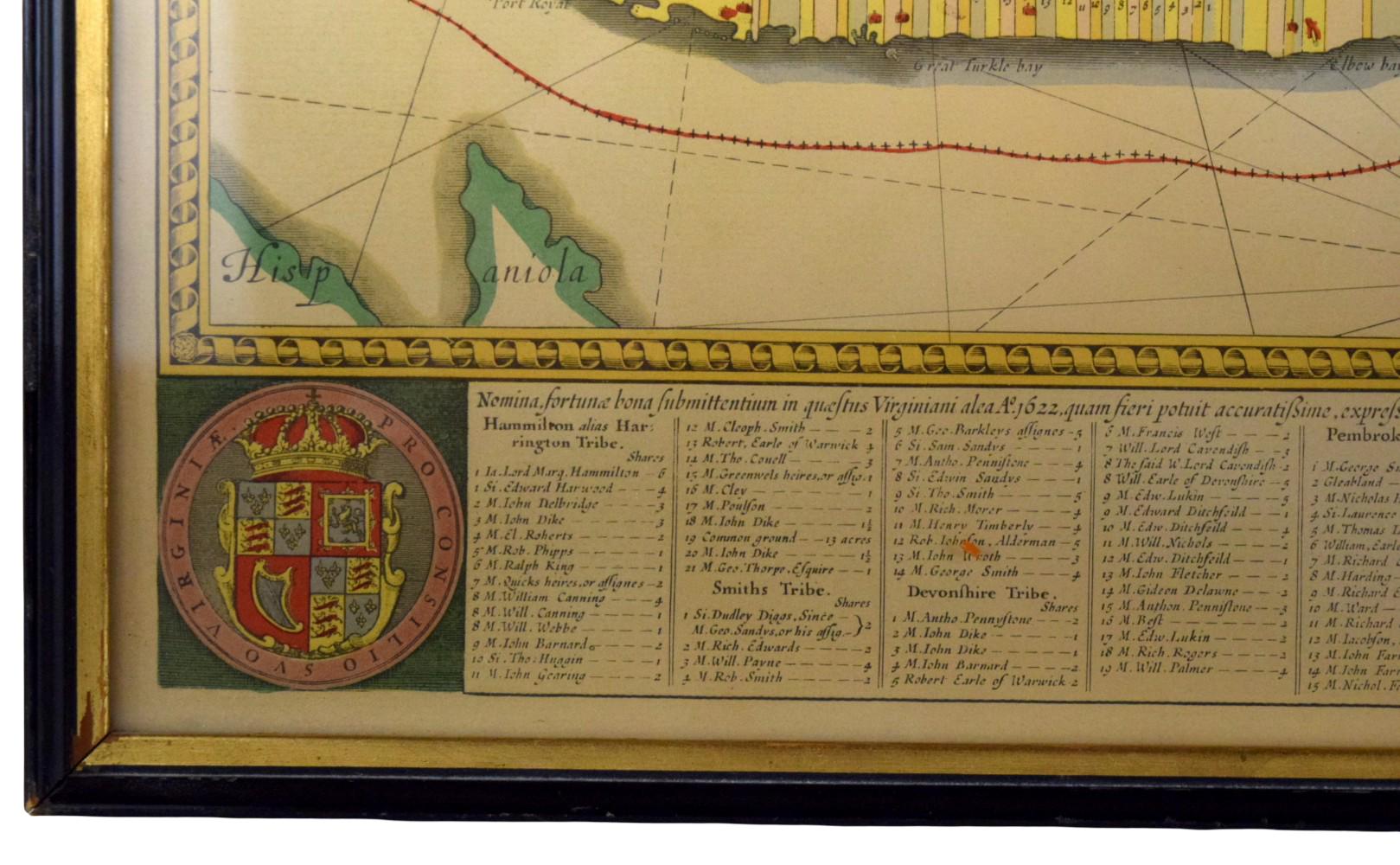 Coloured Sea Chart of Bermuda Printed in Amsterdam by H.Hondius in 1633