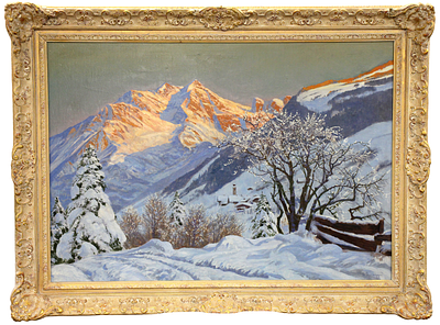 Austrian Alois Arnegger Oil On Canvas Landscape Painting. Oil on canvas landscape painting by 