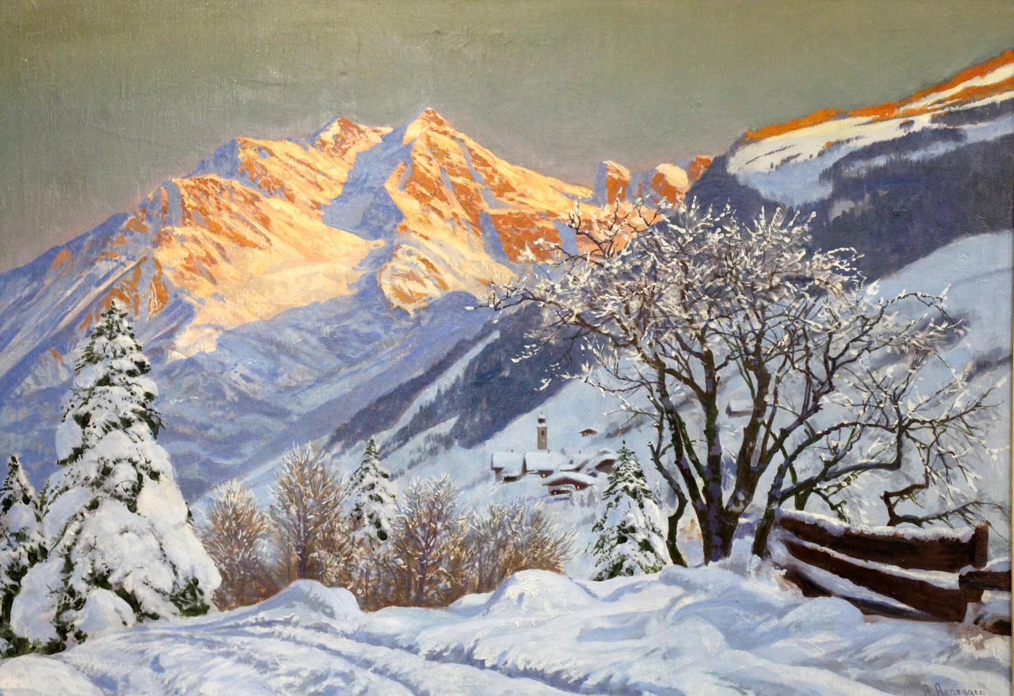 Austrian Alois Arnegger Oil On Canvas Landscape Painting