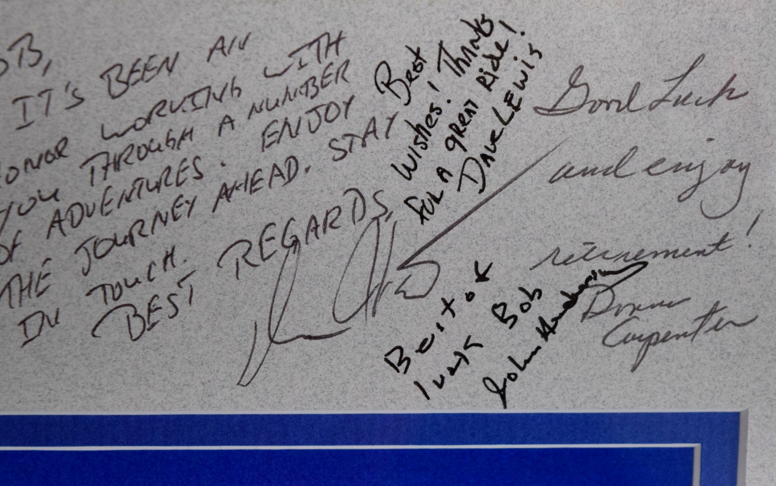 Robert S. Bell The Boeing Company Signed Retirement Plaque