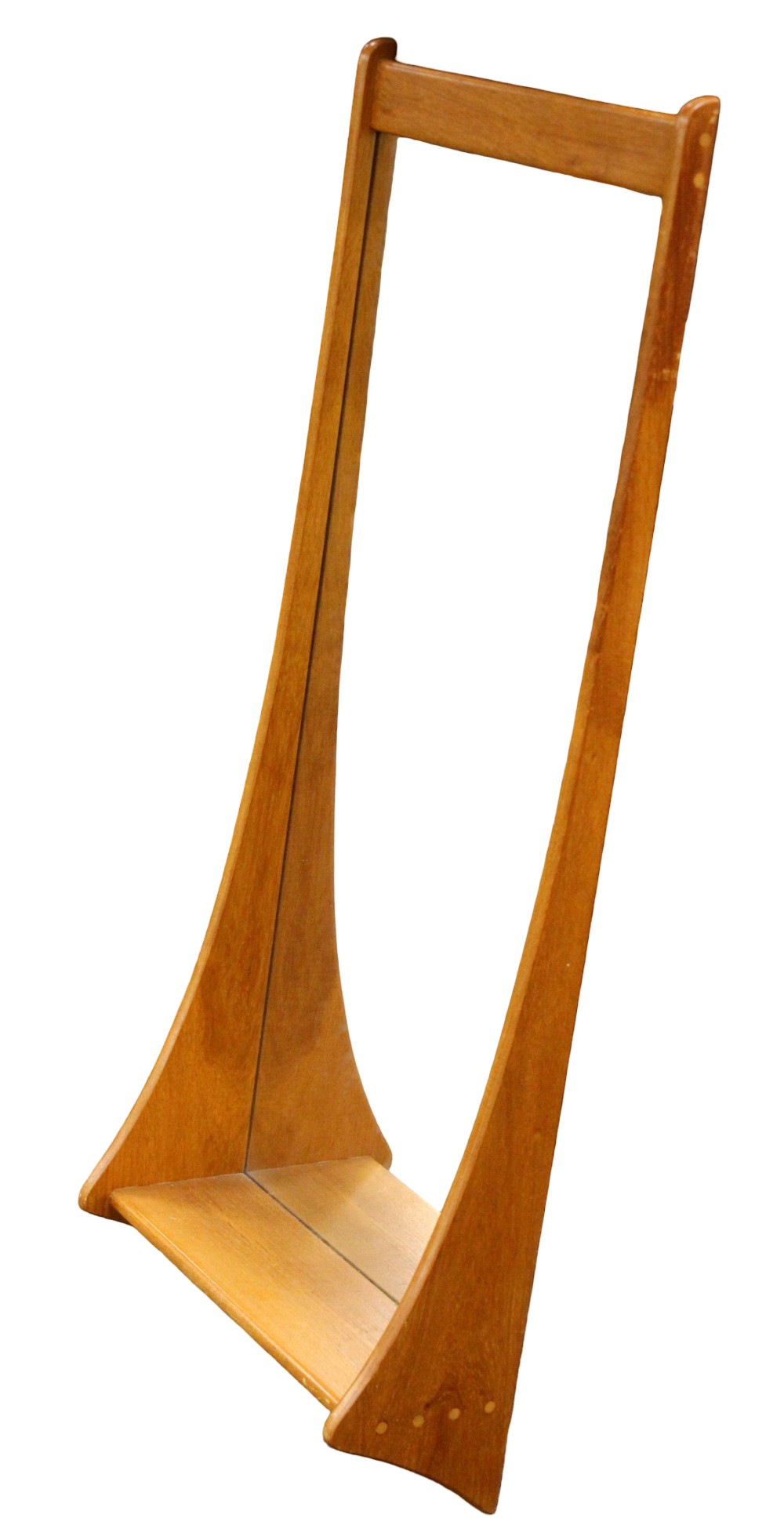 Jansen Spejle Mid Century Danish Teak Wall Hall Mirror with Shelf