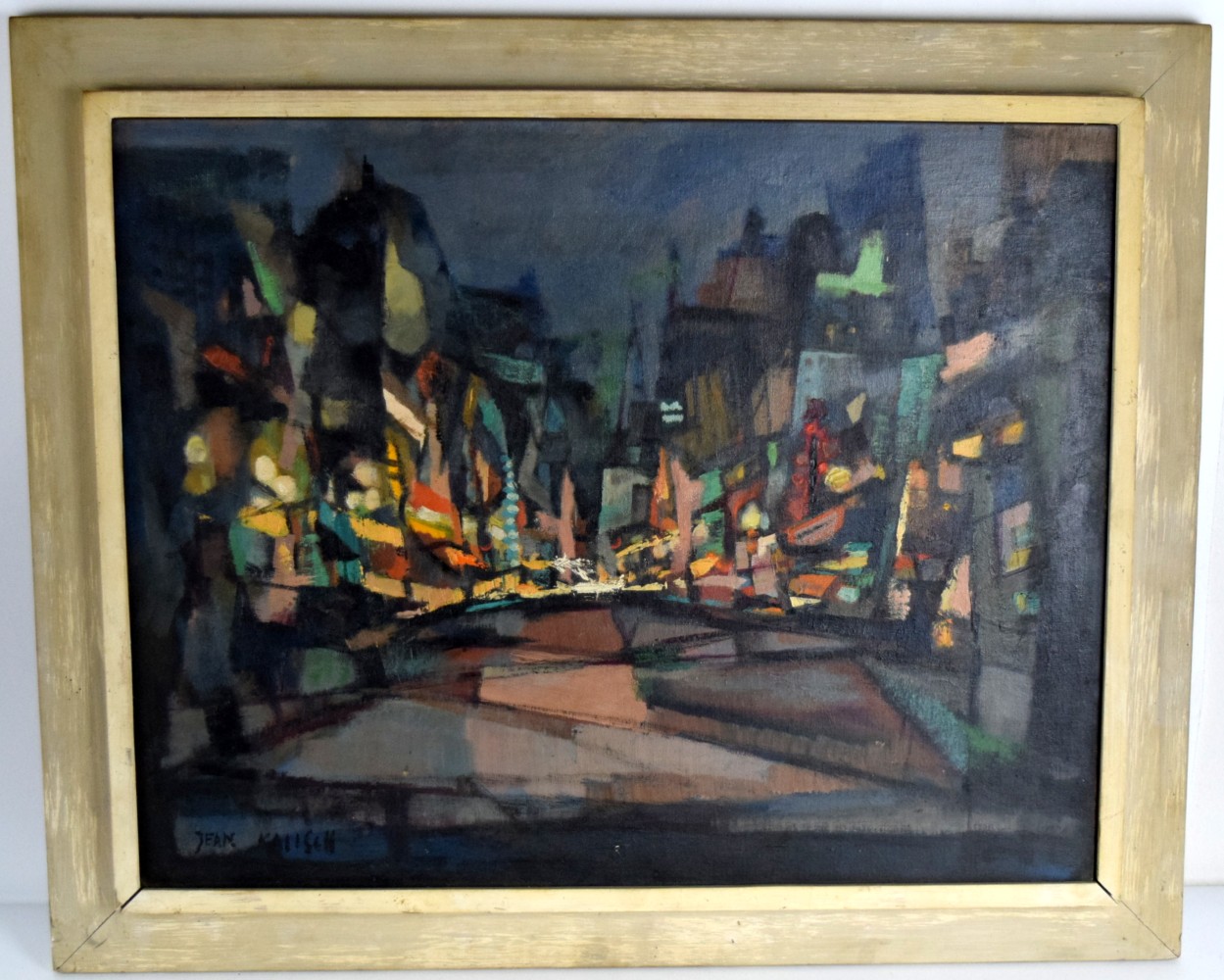 American/Japanese Jean Kalisch Market St San Francisco Cubist Painting