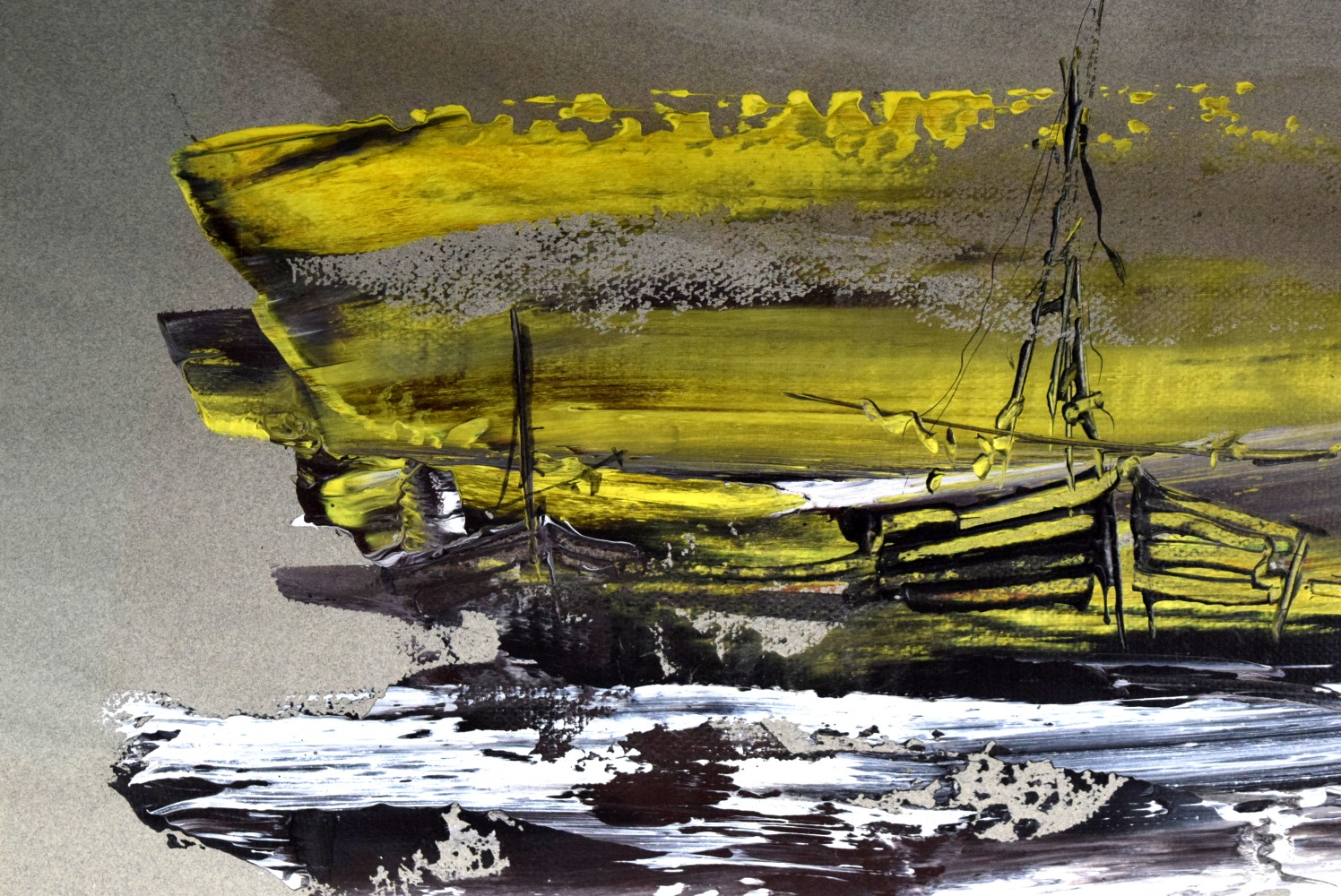 American Gino Hollander Marine Scene Mixed Media Painting