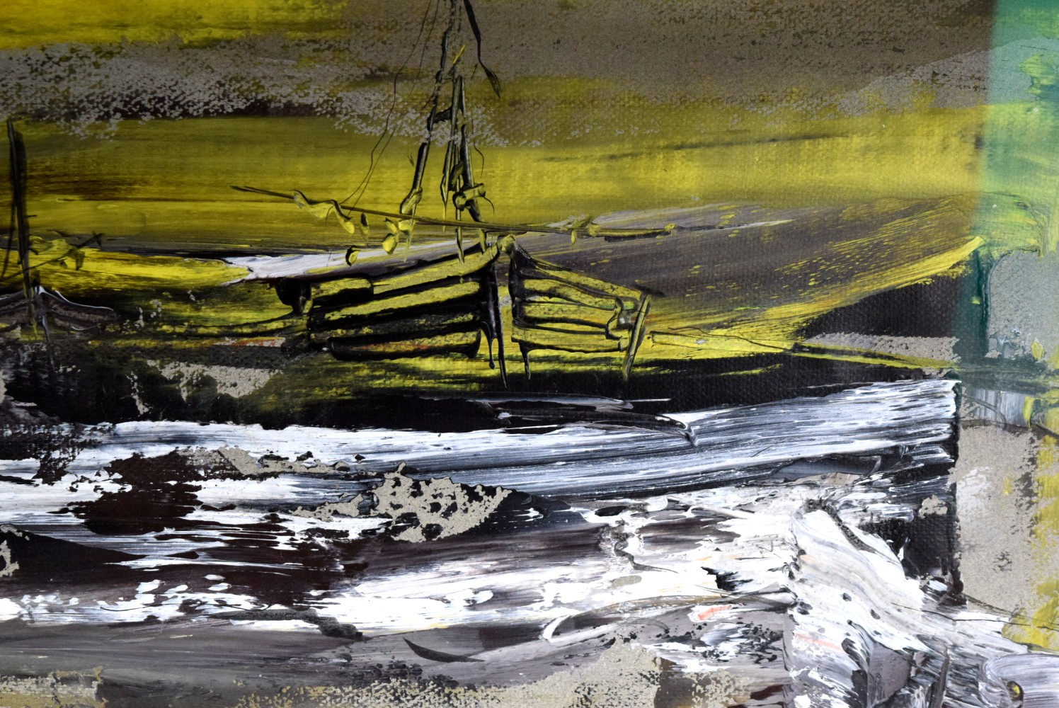 American Gino Hollander Marine Scene Mixed Media Painting