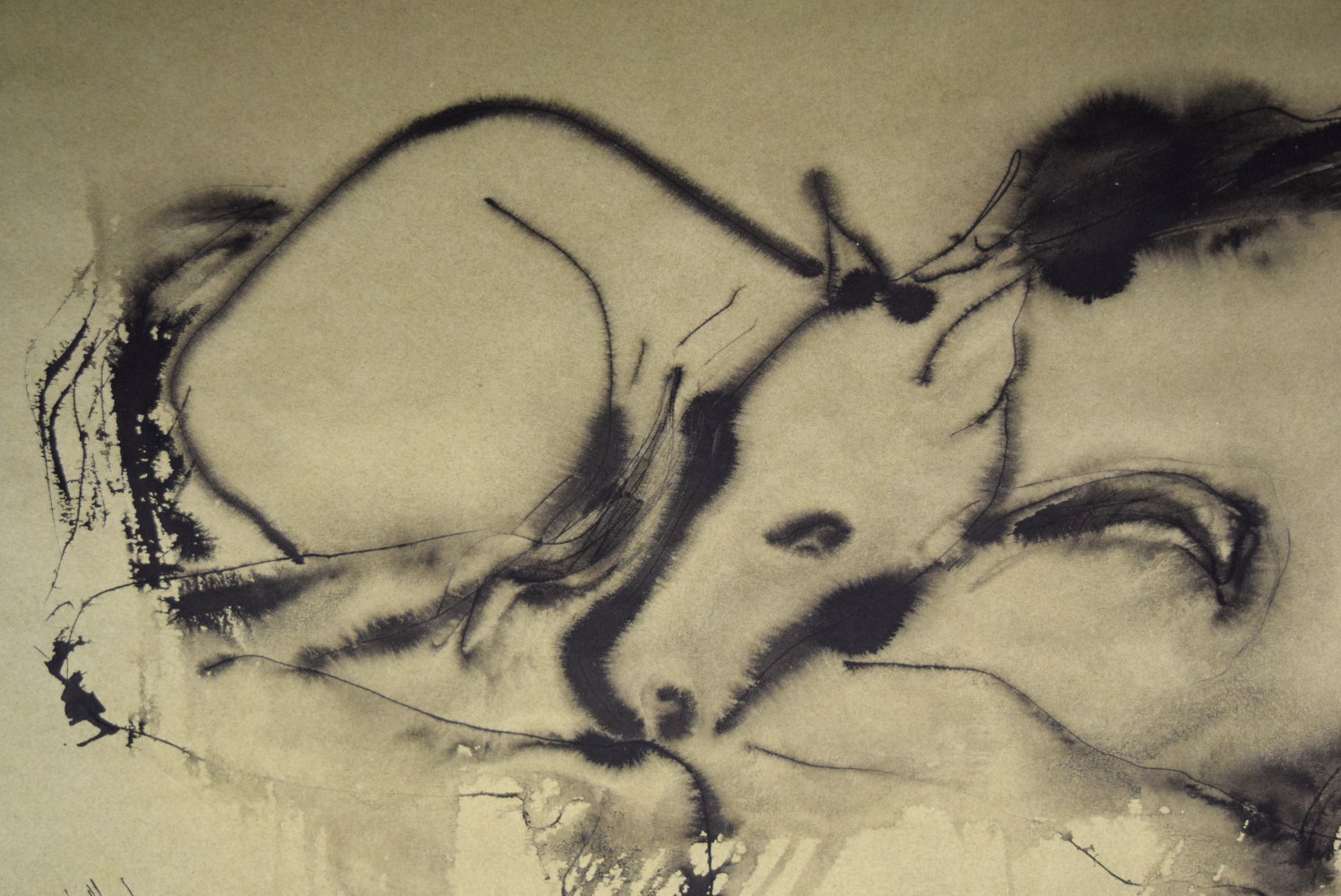 American Gino Hollander Mixed Media Horse Painting