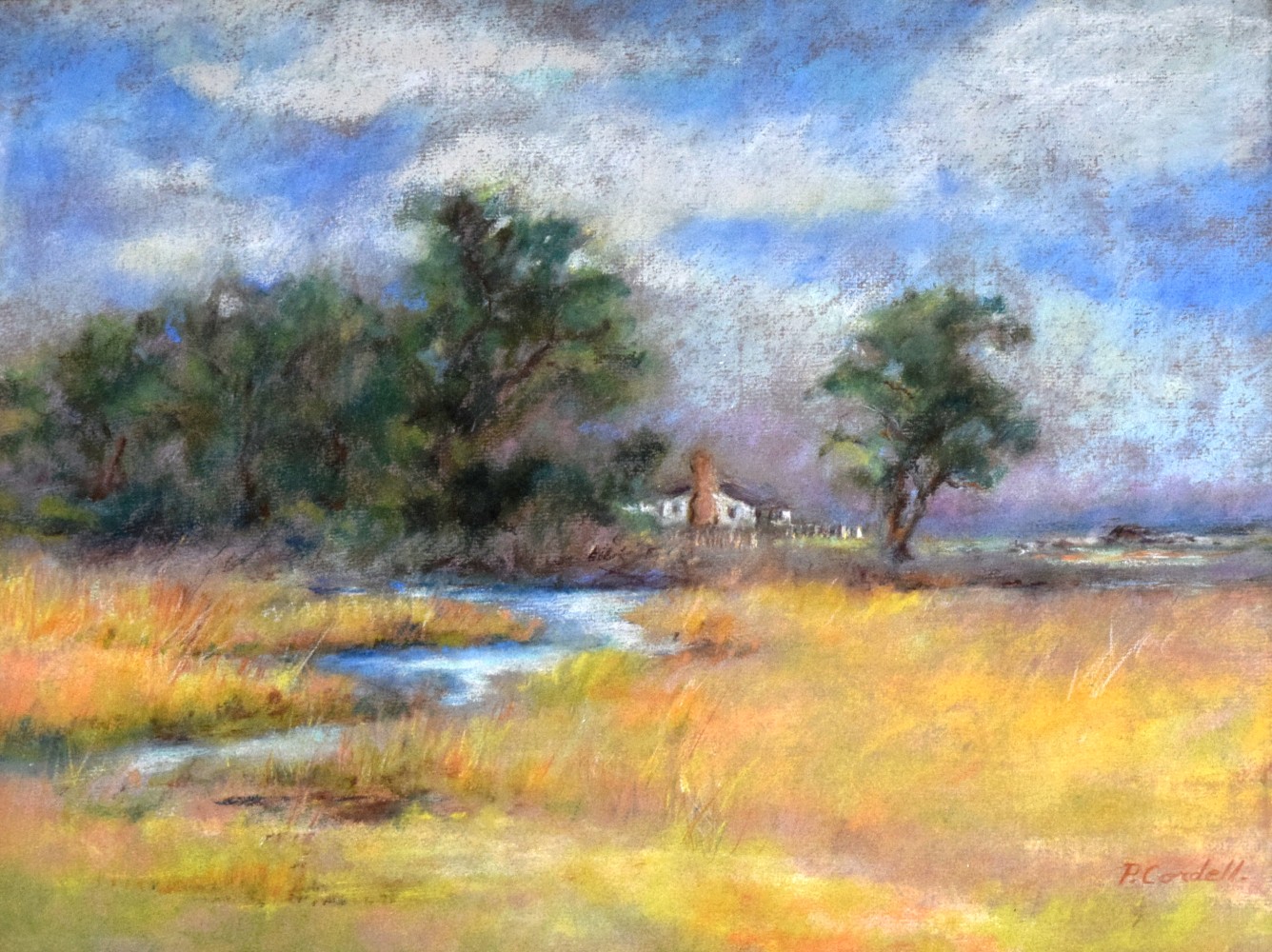 American School Impressionist Pastel By P.Cardell