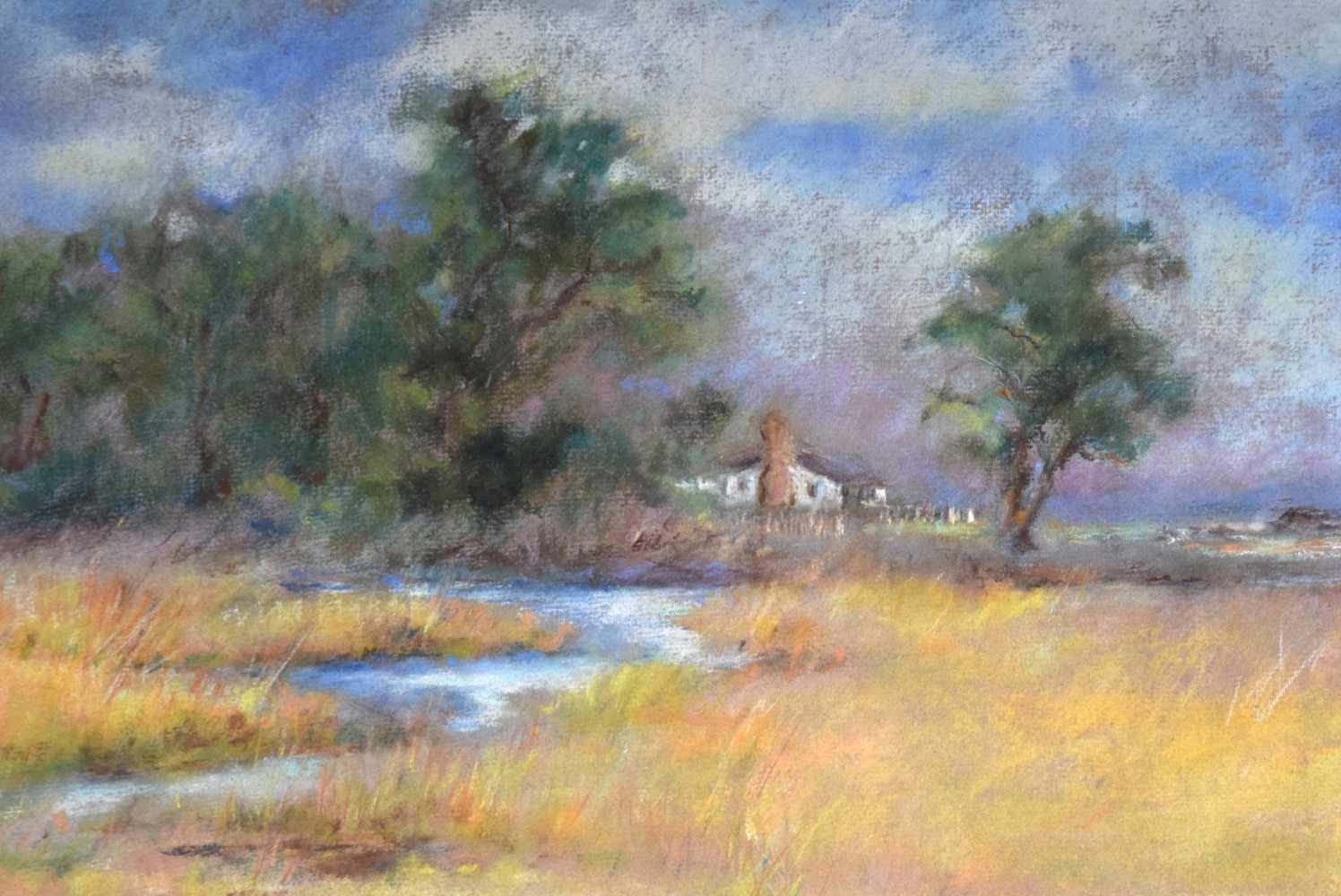 American School Impressionist Pastel By P.Cardell