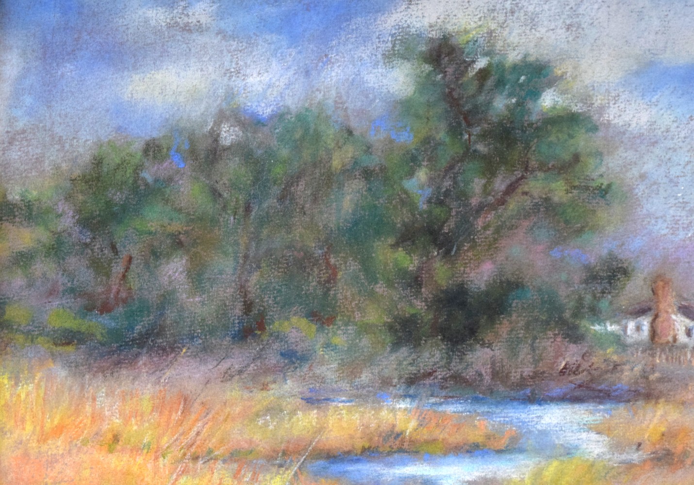 American School Impressionist Pastel By P.Cardell
