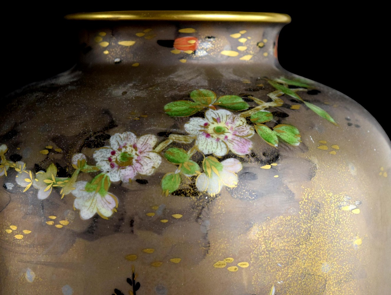 Pair Rosenthal Hand Painted Vases Floral and Gold Motif by Walter Mutze Traumland
