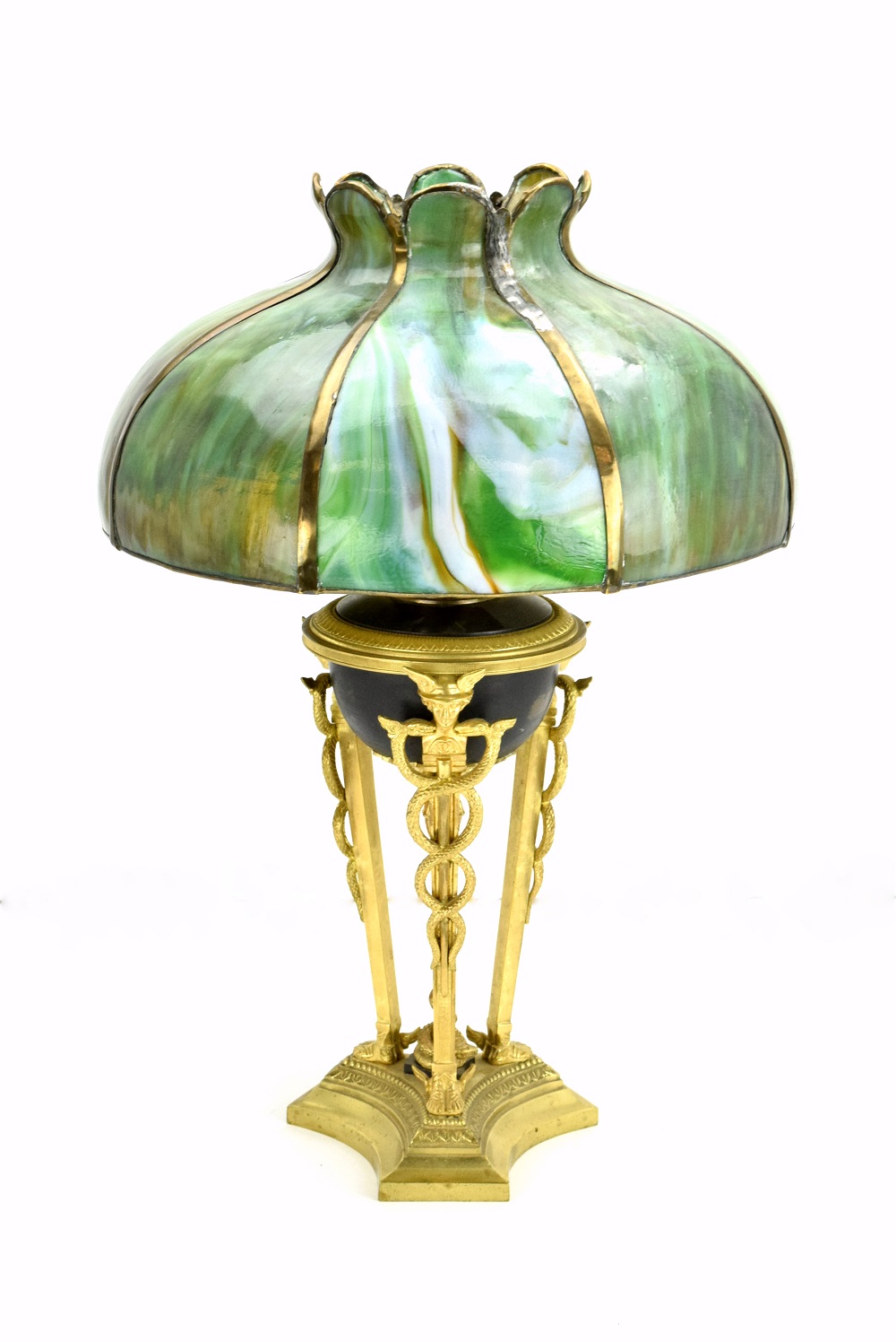EXCLUSIVE ANTIQUE MERCURY HERMES DORE BRONZE LAMP