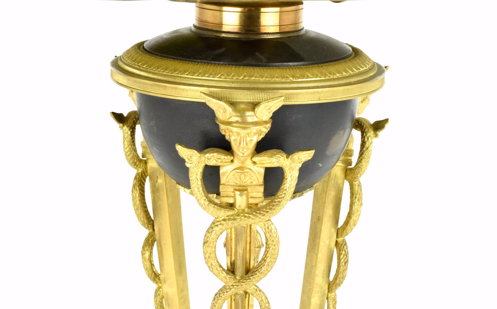 EXCLUSIVE ANTIQUE MERCURY HERMES DORE BRONZE LAMP