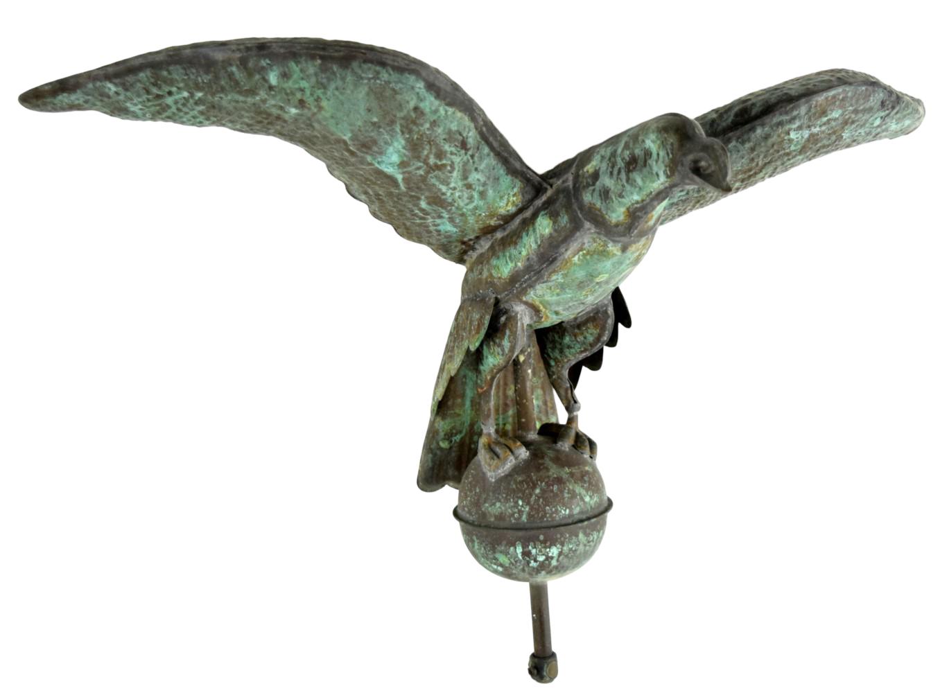 Magnificent 19th Century Solid Copper Eagle Weathervane