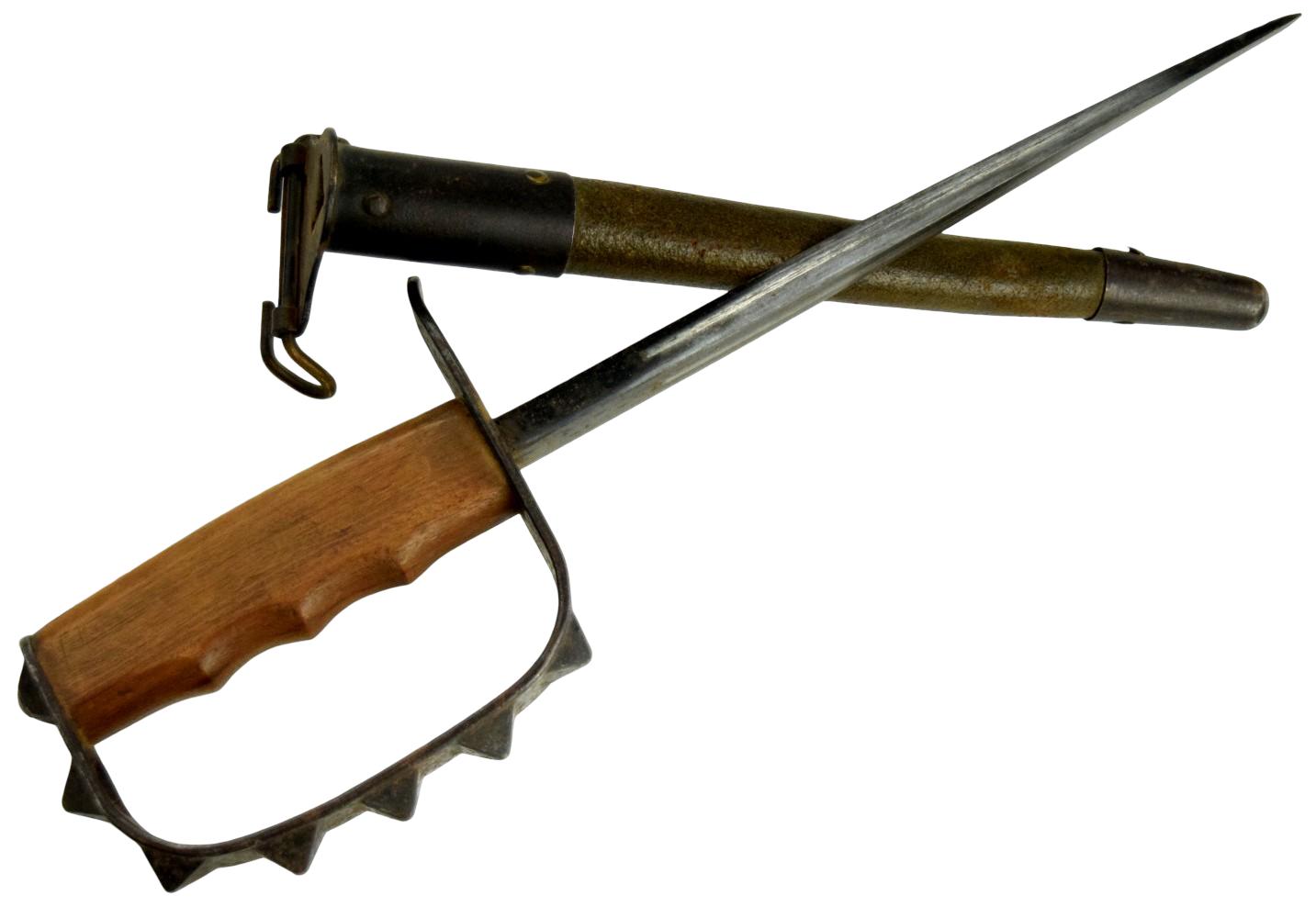 1917 WWI US Trench Knuckle Knife by L.F. & C with Scabbard