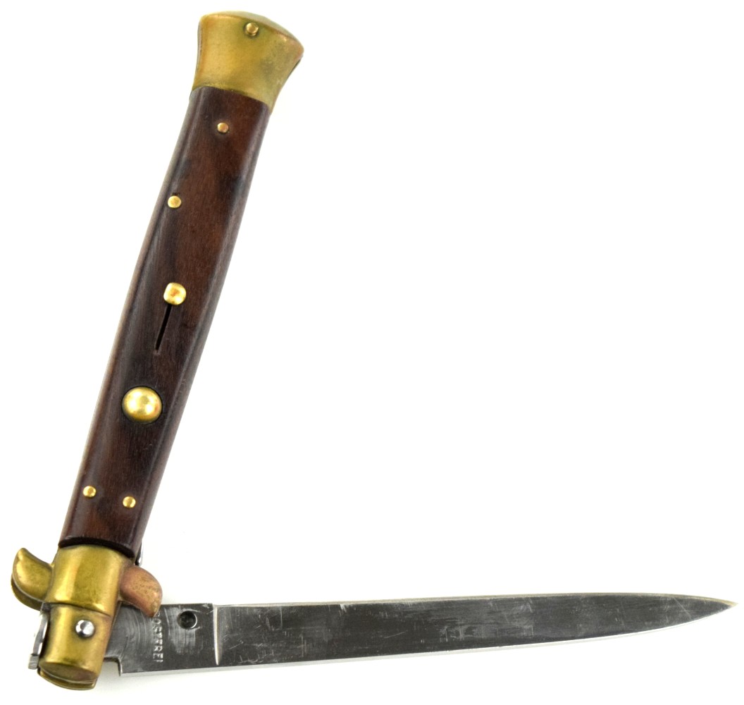 Vintage Rostfrei Italian 1970s Rosewood Stiletto Switchblade Knife