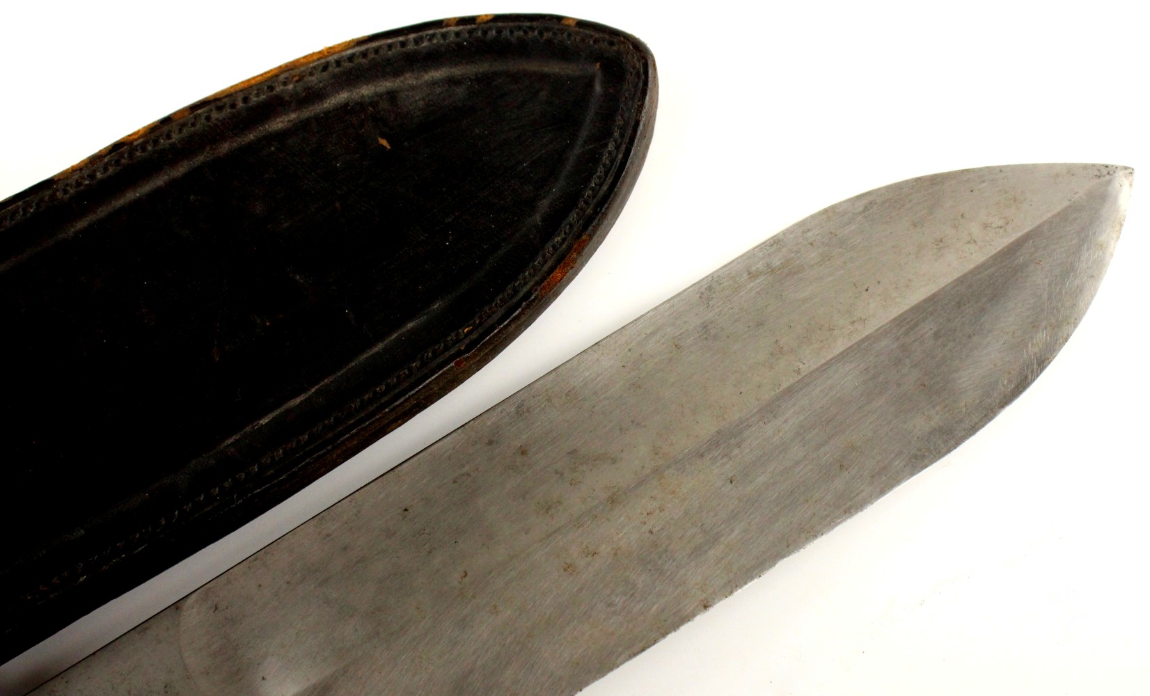 Good 19th C. US Springfield Hunting Knife Dagger, ''Rock Island Arsenal'' Stamped Scabbard with Inspector Markings.