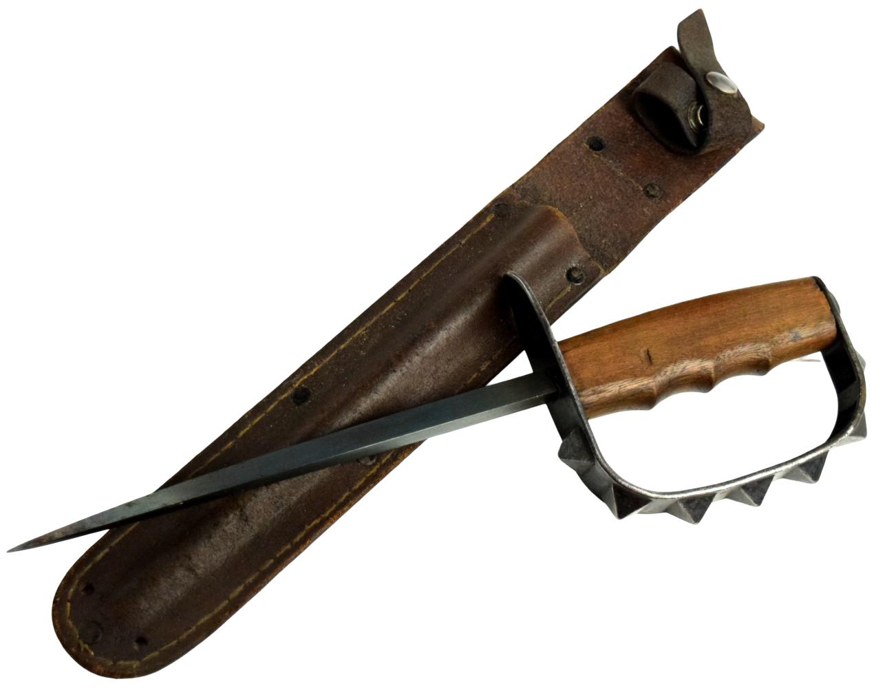 Rare 1917 WWI US Trench Knife ~ Eight Knobs-Original Scabbard