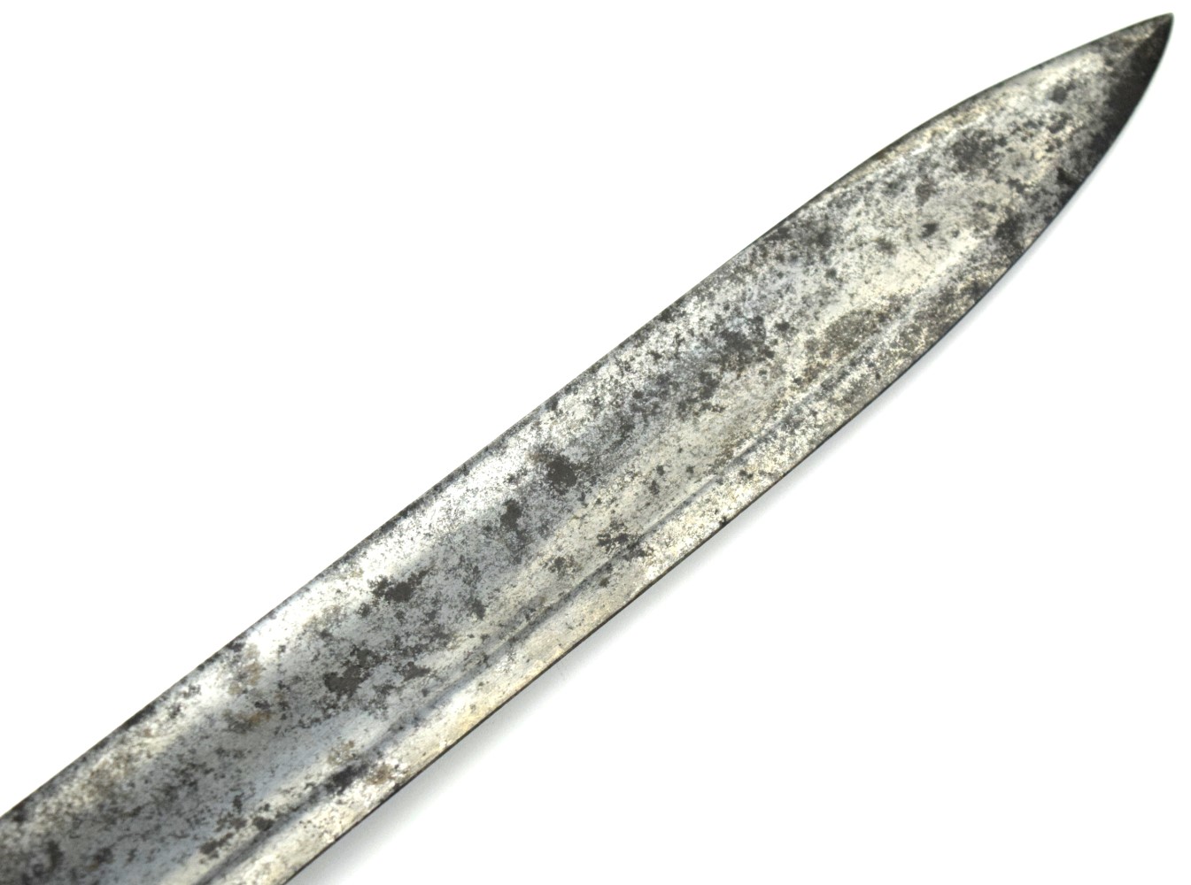 Strong 19th C. German or Austrian Hunting Dagger Knife Short Sword with Steel Mounts & Nice Stag Grip.