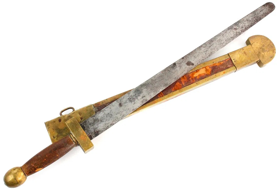 Scarce Antique French Military Academy Cadet Sword in Gladius Style, Possibly Napoleonic or Later, Maker Marked.