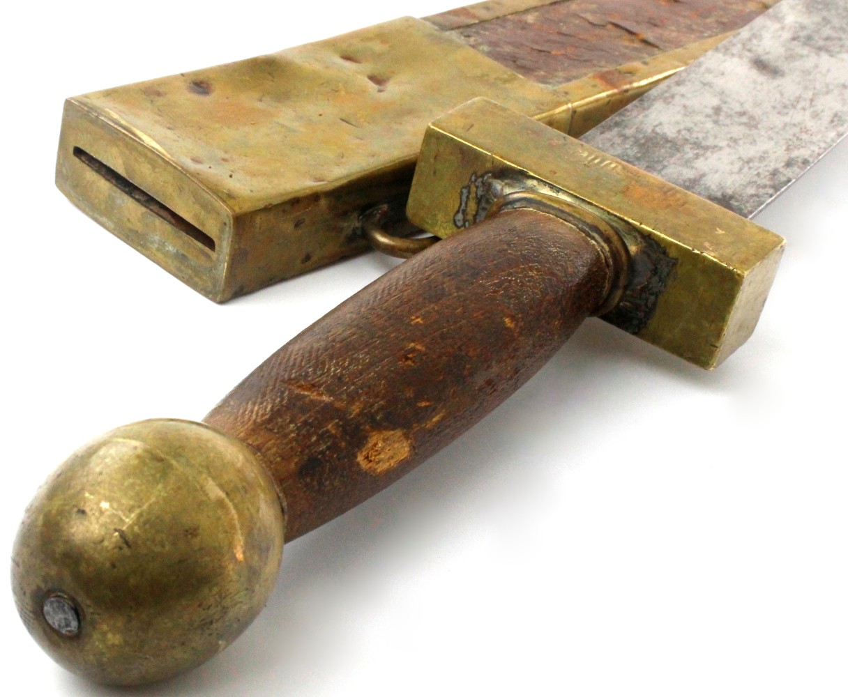 Scarce Antique French Military Academy Cadet Sword in Gladius Style, Possibly Napoleonic or Later, Maker Marked.