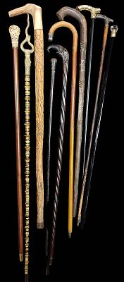 Collector Lot of 10 Various Antique Walking Cane Canes Sticks. For additional images please 