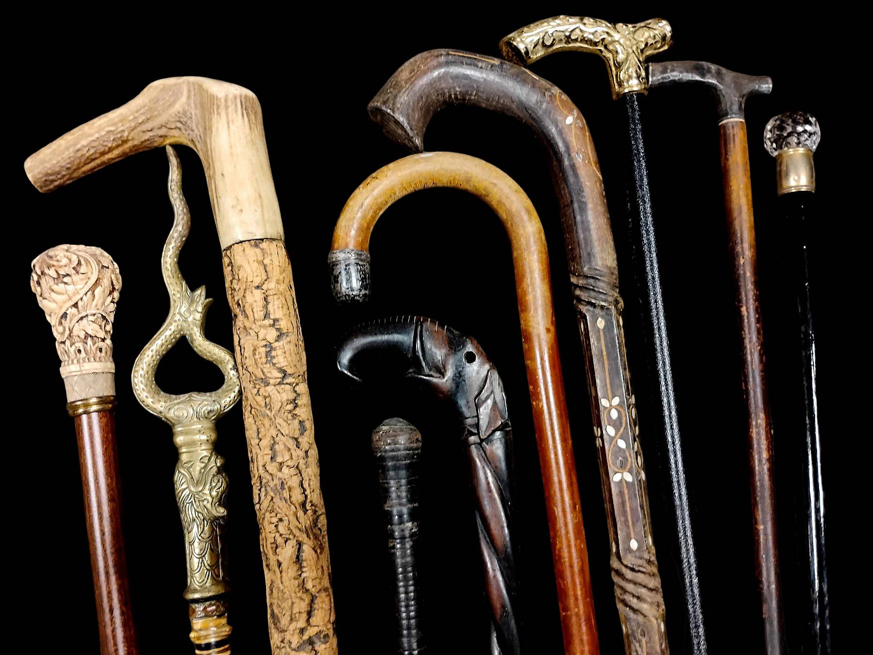 Collector Lot of 10 Various Antique Walking Cane Canes Sticks