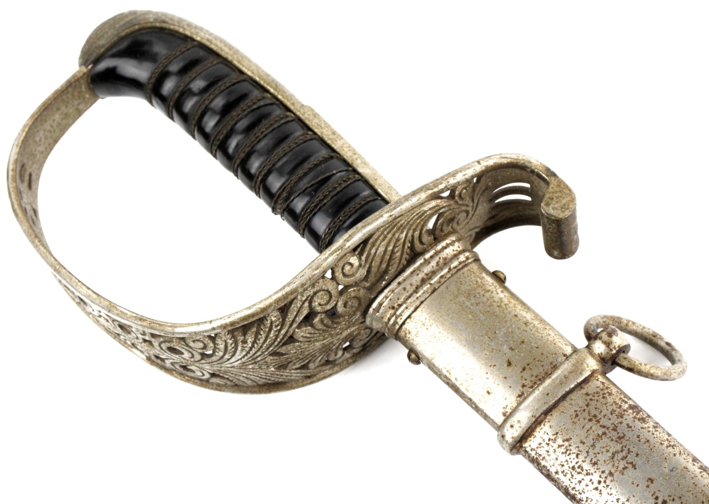 Antique Austro-Hungarian Infantry Officer's Saber by Carl Eickhorn, Solingen, Germany, with Steel Scabbard
