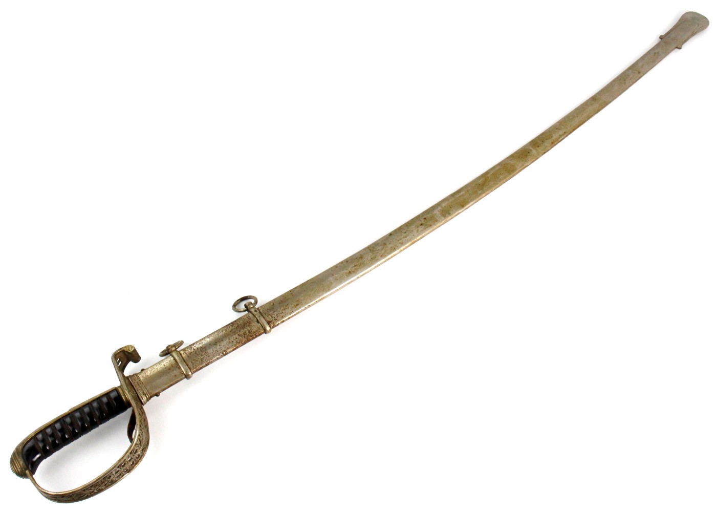 Antique Austro-Hungarian Infantry Officer's Saber by Carl Eickhorn, Solingen, Germany, with Steel Scabbard