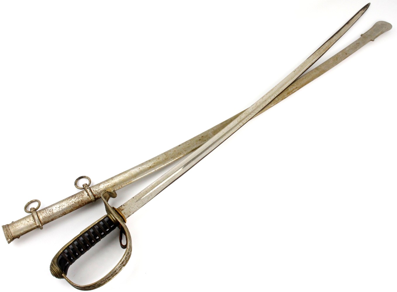 Antique Austro-Hungarian Infantry Officer's Saber by Carl Eickhorn, Solingen, Germany, with Steel Scabbard