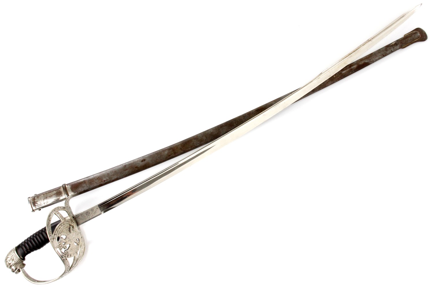 Rare Antique 19th C. to WW I Serbian or Yugoslavian Officer's Sword, German Made.