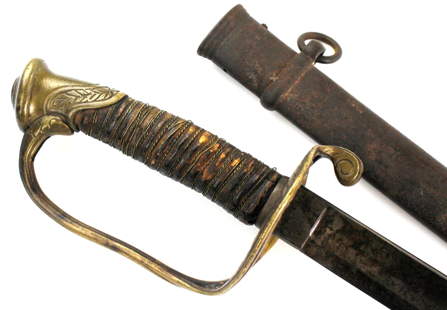 Battled-with Antique American Civil War era Foot Officer's Sword. Fascinating Battle Marks to the Edge.