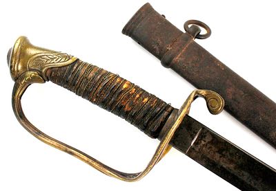 Battled-with Antique American Civil War era Foot Officer's Sword. Fascinating Battle Marks to 