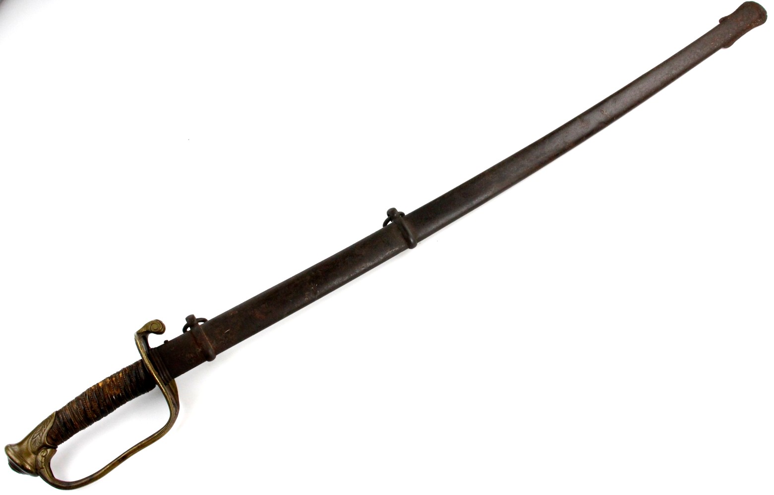 Battled-with Antique American Civil War era Foot Officer's Sword. Fascinating Battle Marks to the Edge.