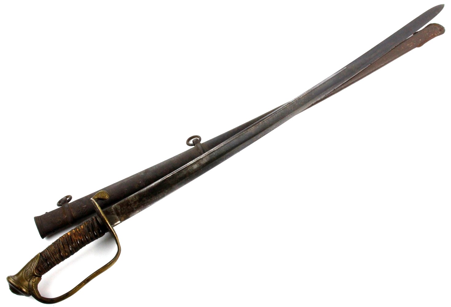 Battled-with Antique American Civil War era Foot Officer's Sword. Fascinating Battle Marks to the Edge.