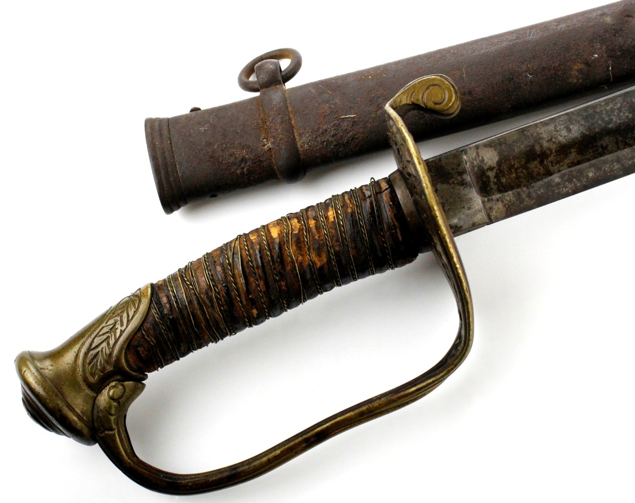 Battled-with Antique American Civil War era Foot Officer's Sword. Fascinating Battle Marks to the Edge.