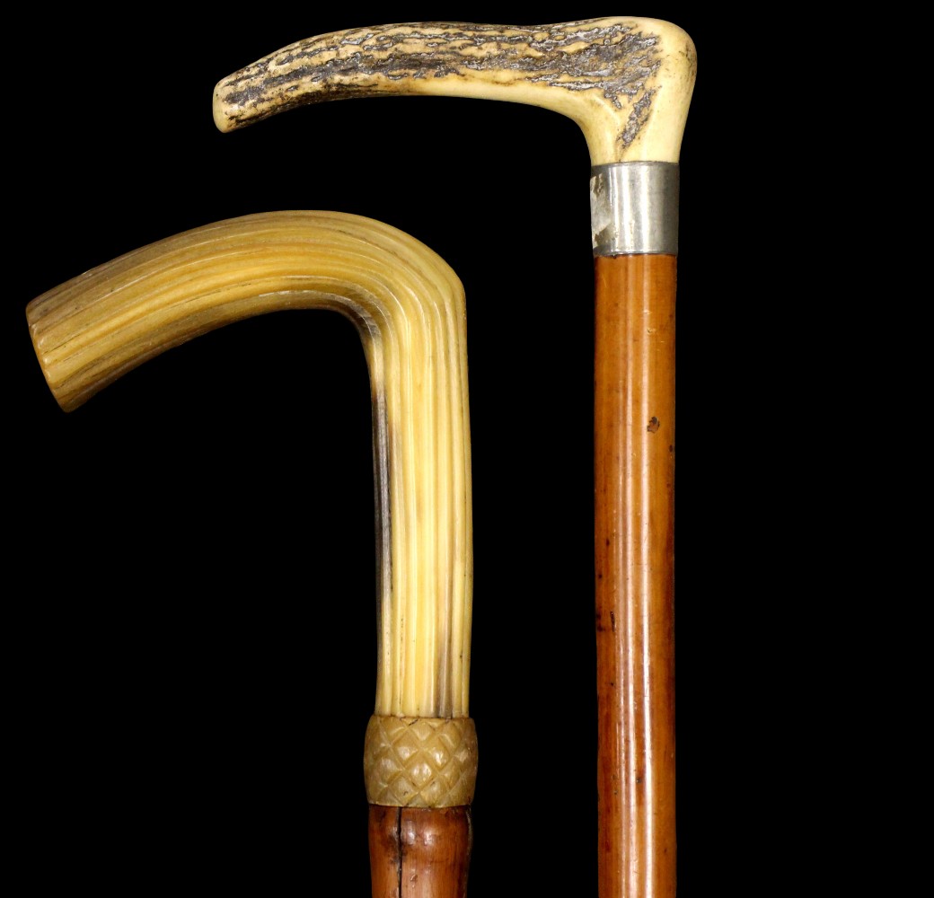 Two Antique Walking Canes Sticks