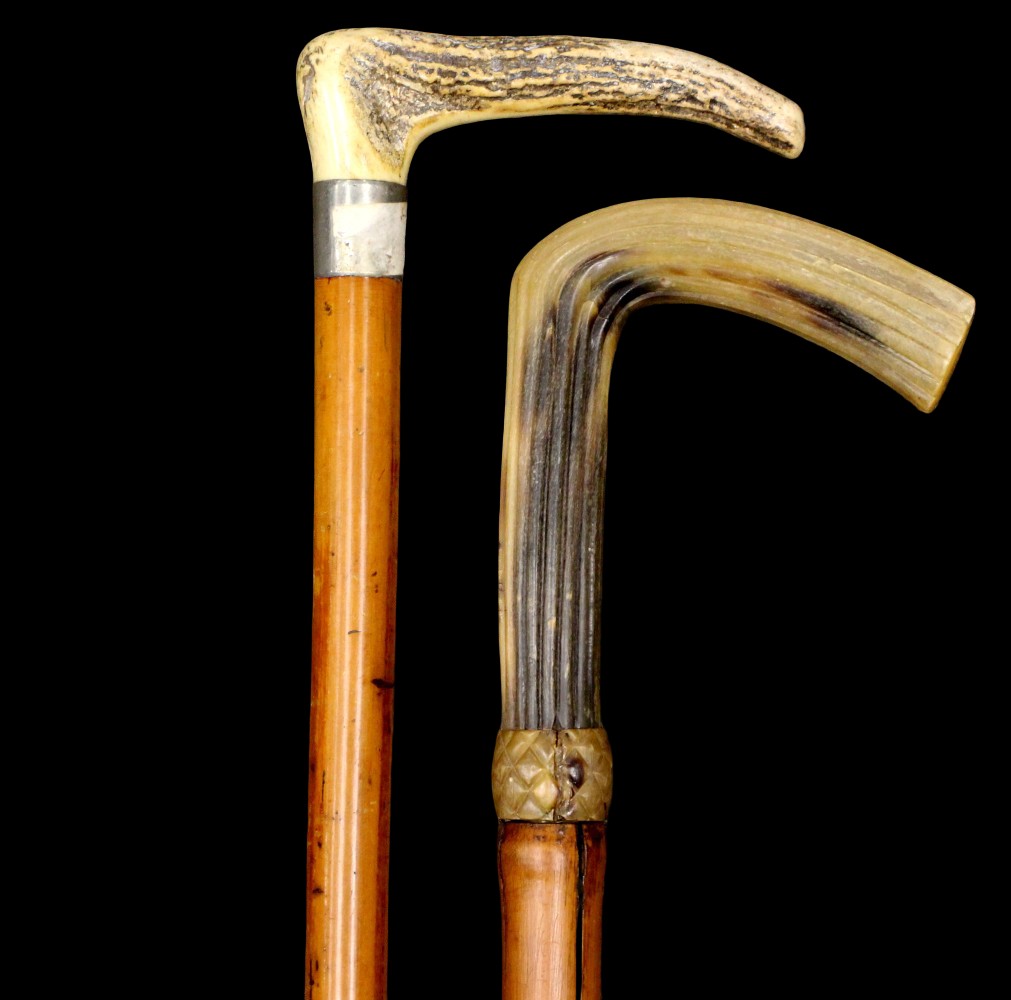 Two Antique Walking Canes Sticks