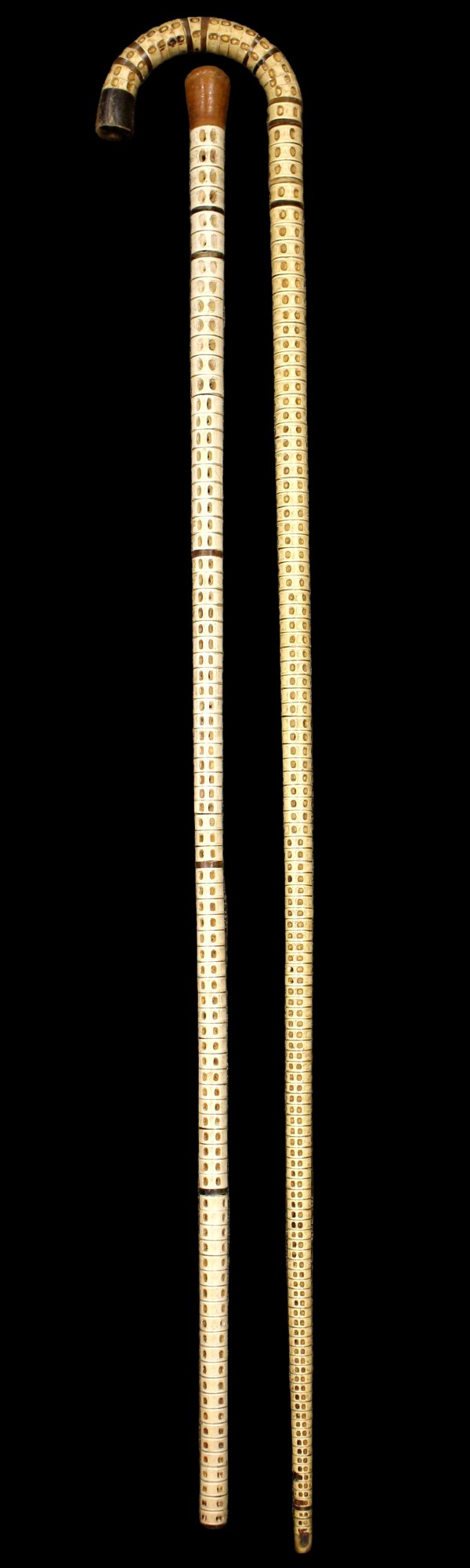 Lot of Two Nicely Decorated Canes Walking Sticks